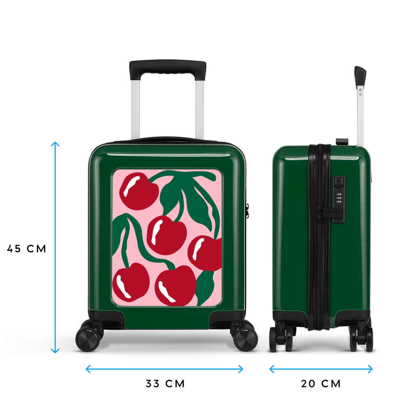 Cherries - Donkergroen - Handbagage Mini (45 cm)